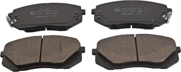 Blue Print ADG04278 - Гальмівні колодки, дискові гальма autocars.com.ua
