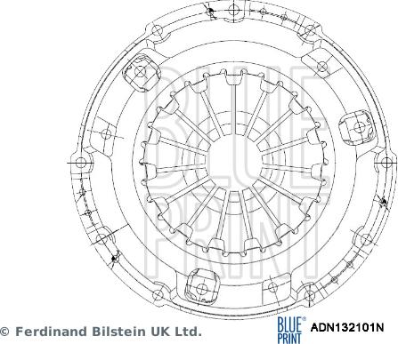 Blue Print ADN132101N - Нажимной диск зчеплення autocars.com.ua