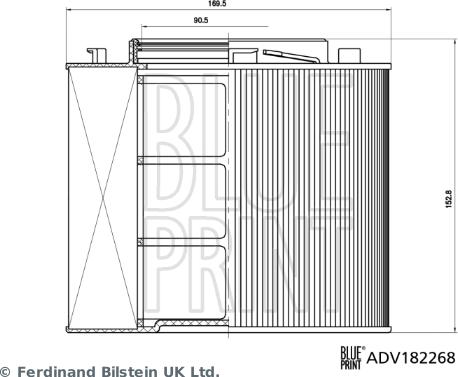 Blue Print ADV182268 - Повітряний фільтр autocars.com.ua