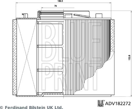 Blue Print ADV182272 - Повітряний фільтр autocars.com.ua