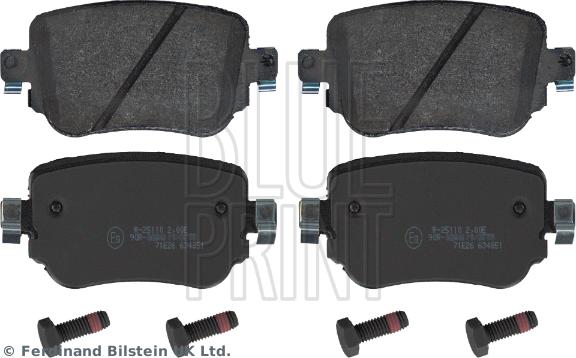 Blue Print ADV184250 - Гальмівні колодки, дискові гальма autocars.com.ua