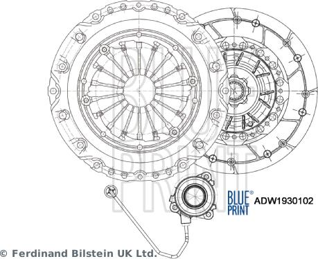 Blue Print ADW1930102 - Ремонтний комплект зчеплення autocars.com.ua