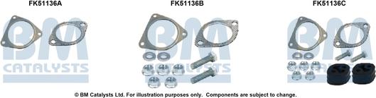BM Catalysts FK51136 - Монтажний комплект, труба вихлопного газу autocars.com.ua