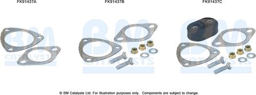 BM Catalysts FK91437 - Монтажний комплект, каталізатор autocars.com.ua