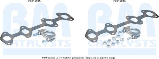 BM Catalysts FK91569 - Монтажний комплект, каталізатор autocars.com.ua