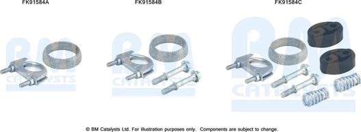 BM Catalysts FK91584 - Монтажний комплект, каталізатор autocars.com.ua