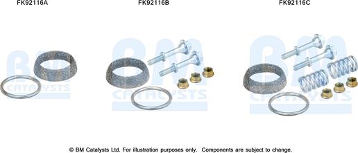 BM Catalysts FK92116 - Монтажний комплект, каталізатор autocars.com.ua