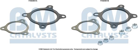 BM Catalysts FK92801 - Монтажний комплект, каталізатор autocars.com.ua