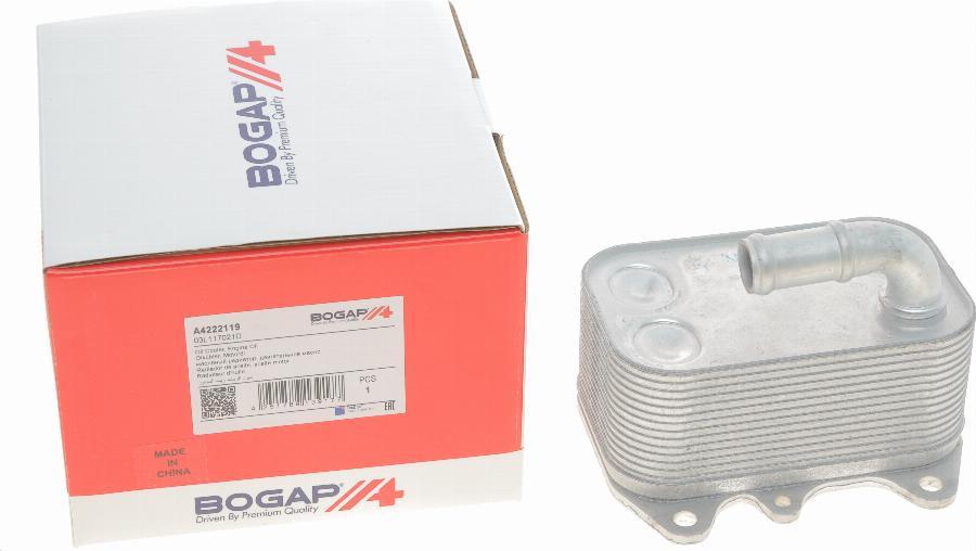 BOGAP A4222119 - Масляний радіатор, рухове масло autocars.com.ua