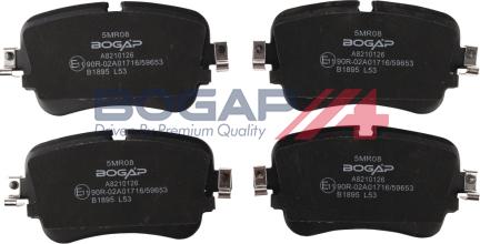 BOGAP A8210126 - Гальмівні колодки, дискові гальма autocars.com.ua