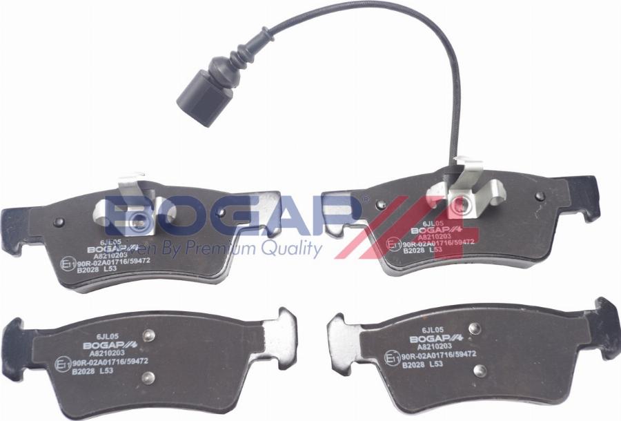 BOGAP A8210203 - Гальмівні колодки, дискові гальма autocars.com.ua