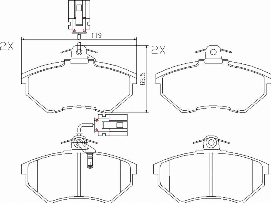 BOGAP A8210223 - Гальмівні колодки, дискові гальма autocars.com.ua