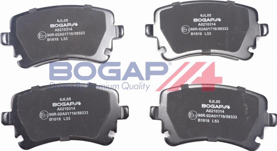 BOGAP A8210314 - Гальмівні колодки, дискові гальма autocars.com.ua