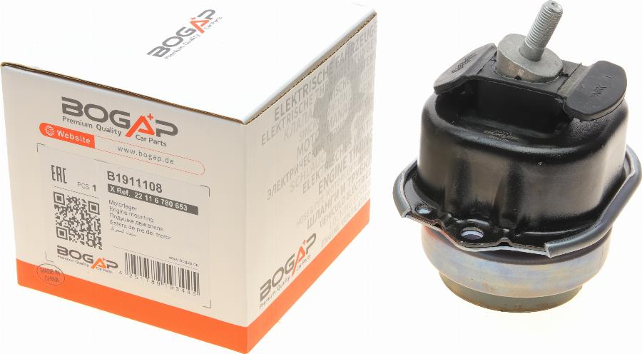 BOGAP B1911108 - Подушка, підвіска двигуна autocars.com.ua