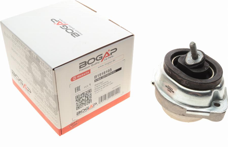 BOGAP B1918103 - Подушка, підвіска двигуна autocars.com.ua