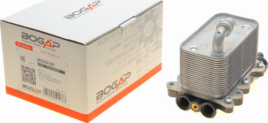 BOGAP B4222120 - Масляний радіатор, рухове масло autocars.com.ua