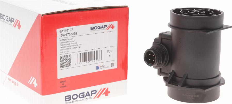 BOGAP B6110107 - Датчик потоку, маси повітря autocars.com.ua