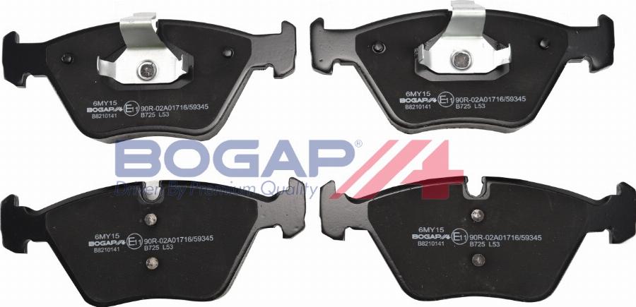 BOGAP B8210141 - Гальмівні колодки, дискові гальма autocars.com.ua