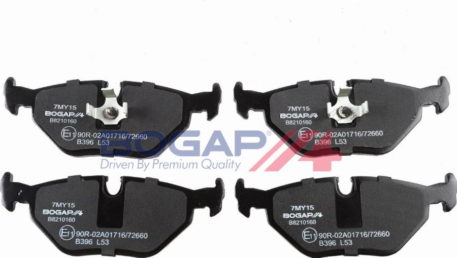 BOGAP B8210160 - Гальмівні колодки, дискові гальма autocars.com.ua