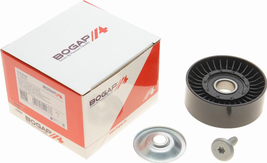 BOGAP C1318109 - Паразитний / Провідний ролик, зубчастий ремінь autocars.com.ua