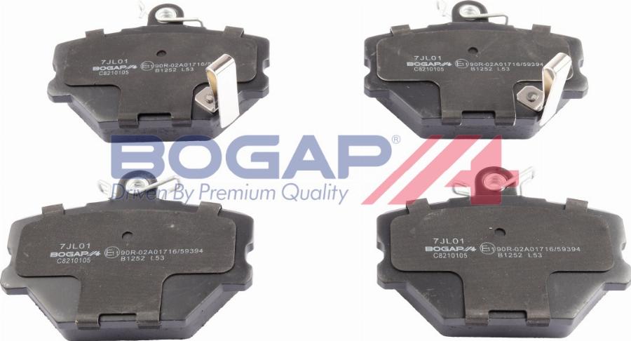 BOGAP C8210105 - Гальмівні колодки, дискові гальма autocars.com.ua