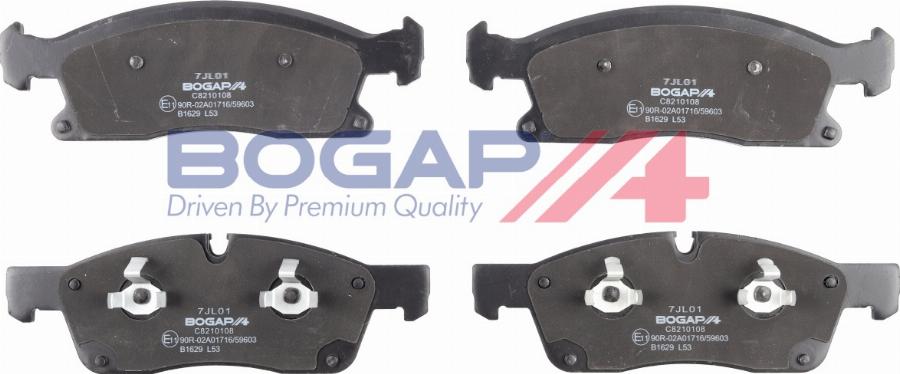 BOGAP C8210108 - Гальмівні колодки, дискові гальма autocars.com.ua
