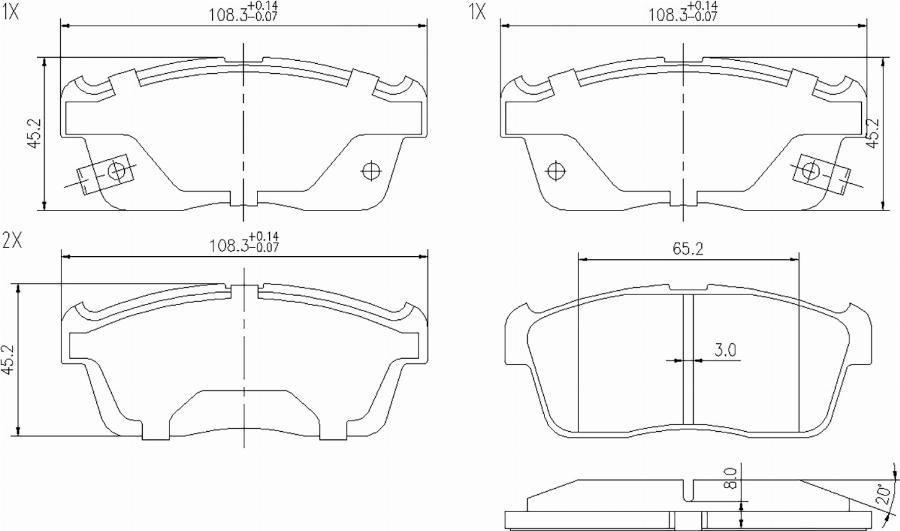 BOGAP F8210160 - Гальмівні колодки, дискові гальма autocars.com.ua