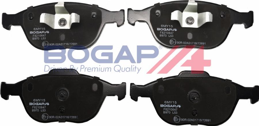 BOGAP F8210647 - Гальмівні колодки, дискові гальма autocars.com.ua