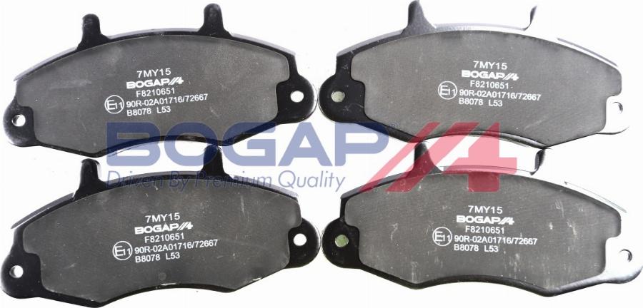 BOGAP F8210651 - Гальмівні колодки, дискові гальма autocars.com.ua