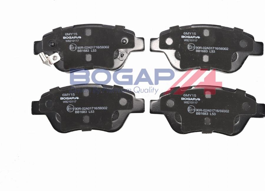 BOGAP W8210117 - Гальмівні колодки, дискові гальма autocars.com.ua