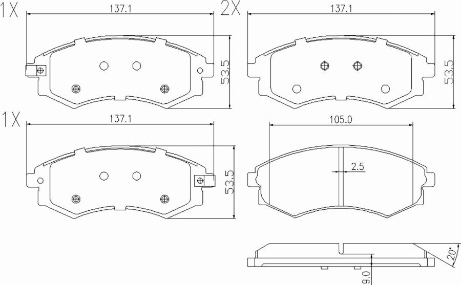BOGAP Y8210111 - Гальмівні колодки, дискові гальма autocars.com.ua