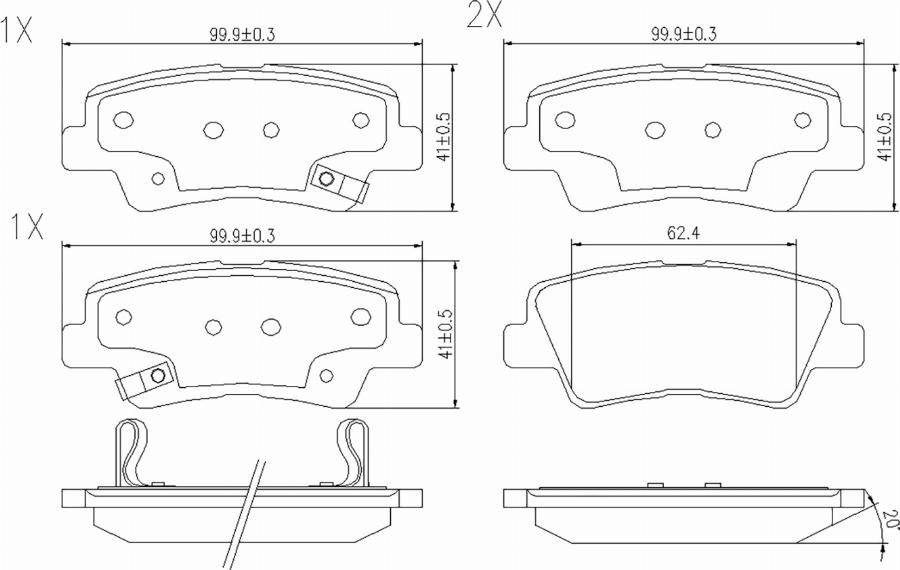 BOGAP Y8210141 - Гальмівні колодки, дискові гальма autocars.com.ua