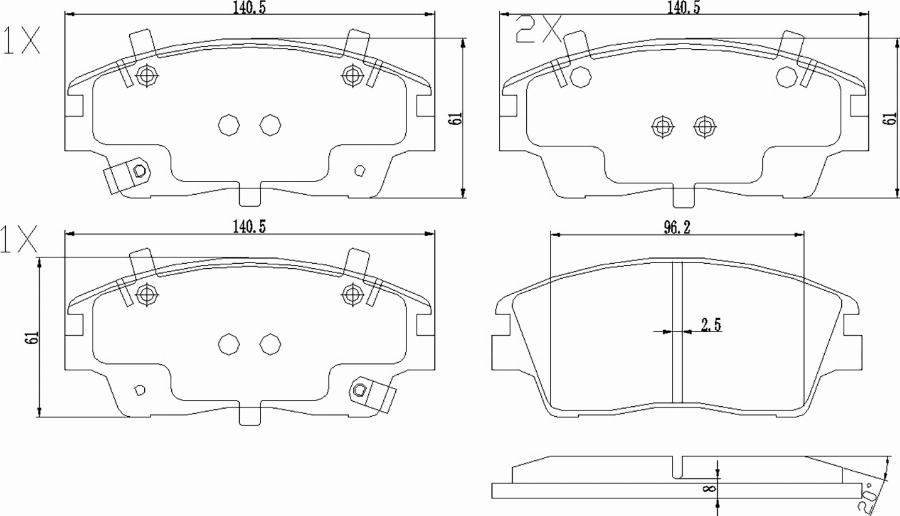 BOGAP Y8210167 - Гальмівні колодки, дискові гальма autocars.com.ua