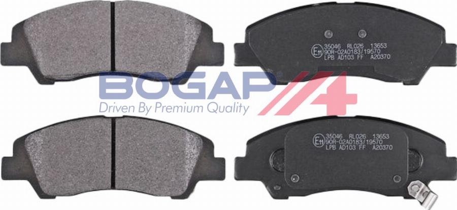 BOGAP Y8210250 - Гальмівні колодки, дискові гальма autocars.com.ua