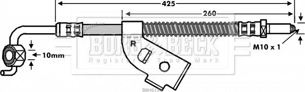 Borg & Beck BBH6150 - Тормозной шланг avtokuzovplus.com.ua