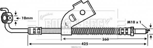 Borg & Beck BBH6151 - Тормозной шланг autodnr.net