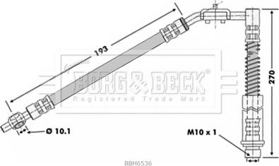 Borg & Beck BBH6536 - Тормозной шланг avtokuzovplus.com.ua