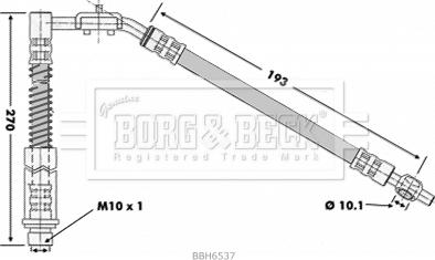 Borg & Beck BBH6537 - Тормозной шланг avtokuzovplus.com.ua