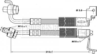 Borg & Beck BBH6693 - Тормозной шланг avtokuzovplus.com.ua