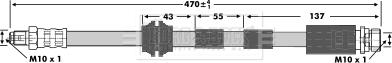 Borg & Beck BBH6734 - Тормозной шланг avtokuzovplus.com.ua