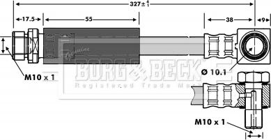 Borg & Beck BBH6737 - Тормозной шланг avtokuzovplus.com.ua