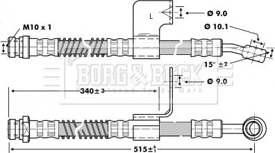 Borg & Beck BBH6801 - Тормозной шланг avtokuzovplus.com.ua