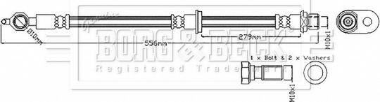 Borg & Beck BBH6863 - Тормозной шланг avtokuzovplus.com.ua