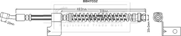 Borg & Beck BBH7032 - Гальмівний шланг autocars.com.ua