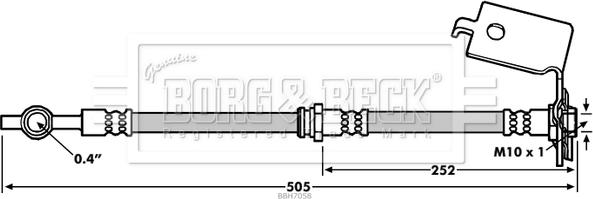 Borg & Beck BBH7058 - Тормозной шланг avtokuzovplus.com.ua