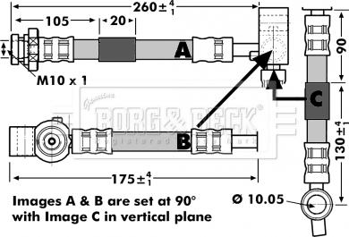 Borg & Beck BBH7148 - Гальмівний шланг autocars.com.ua