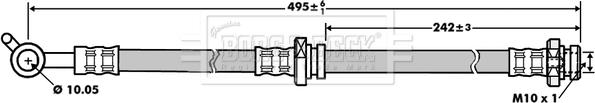 Borg & Beck BBH7161 - Тормозной шланг avtokuzovplus.com.ua