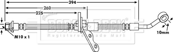 Borg & Beck BBH7347 - Гальмівний шланг autocars.com.ua