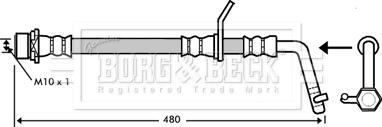 Borg & Beck BBH7348 - Гальмівний шланг autocars.com.ua