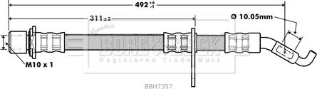 Borg & Beck BBH7357 - Гальмівний шланг autocars.com.ua